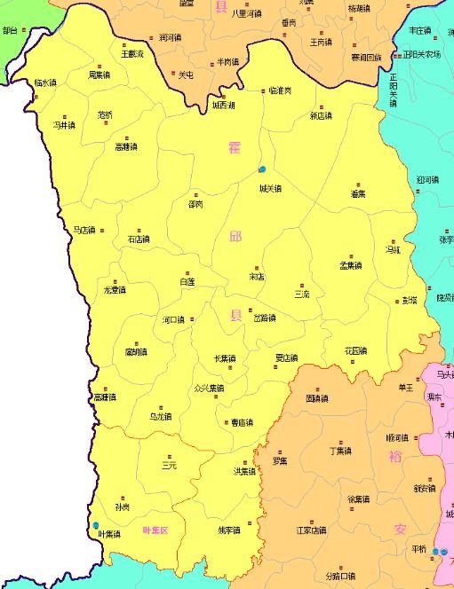 从地图看霍邱县和白莲乡的变迁