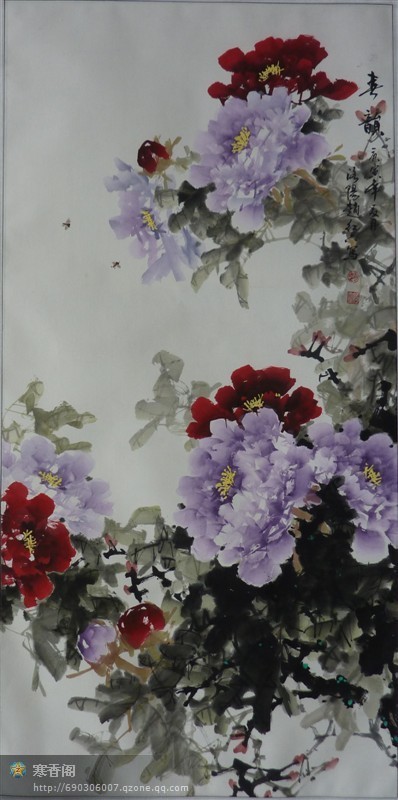 国画==牡丹百图【18】(写意牡丹竖幅 4)