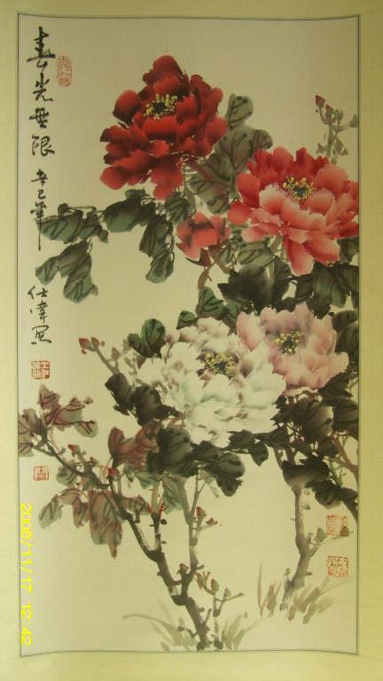 国画==牡丹百图【19】(写意牡丹竖幅 5)