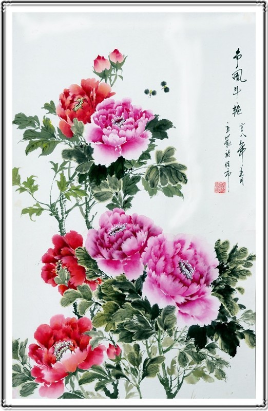 国画==牡丹百图【16】(写意牡丹竖幅 2)