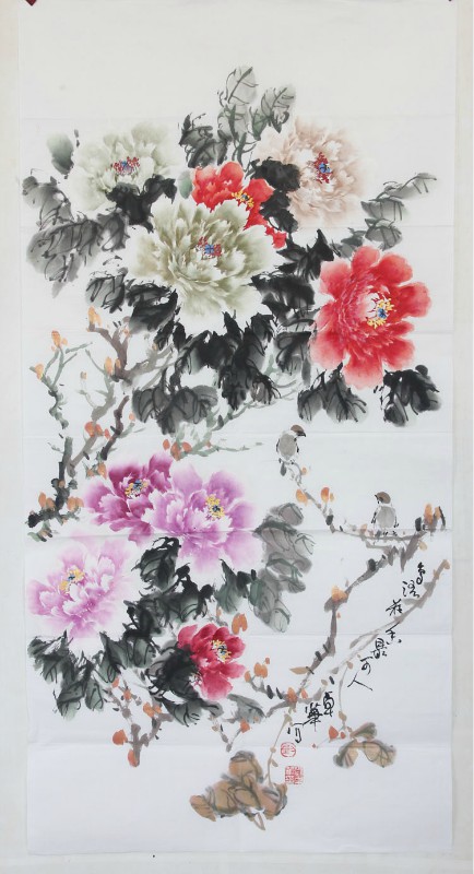 国画==牡丹百图【20】(写意牡丹竖幅 6)02