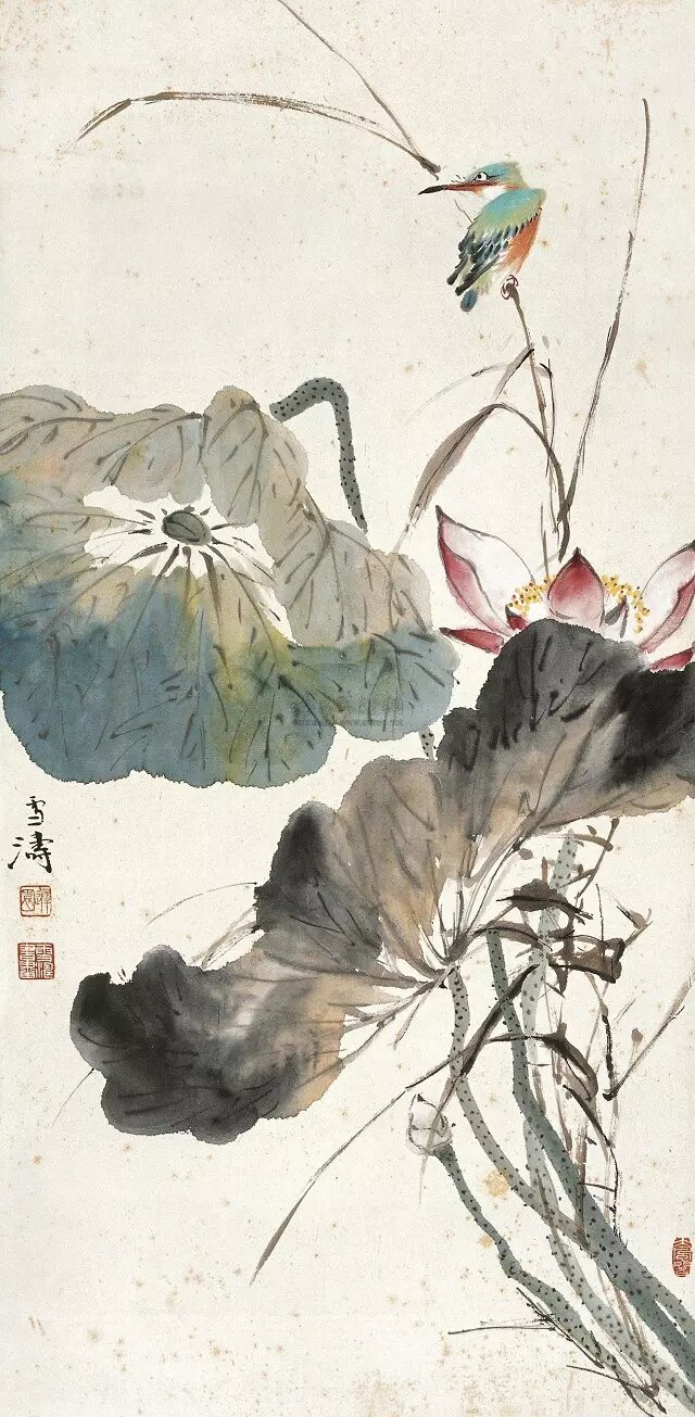 国画花鸟百图【6】== 10翠鸟